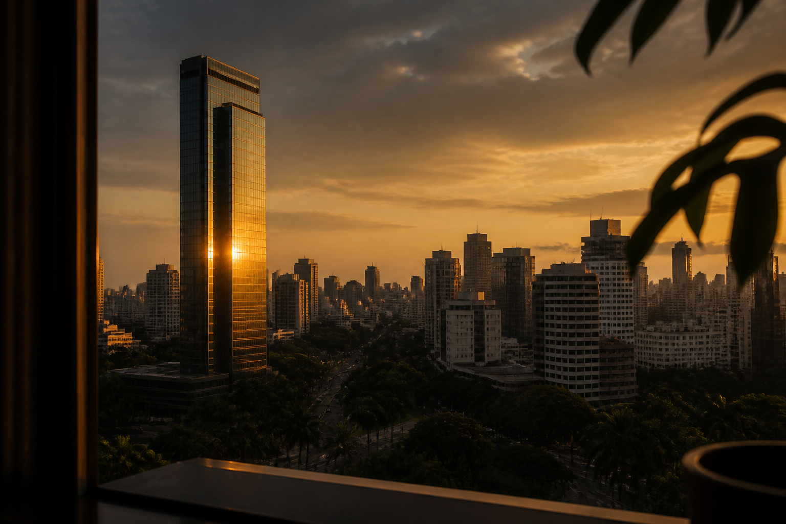 Cidade ao entardecer